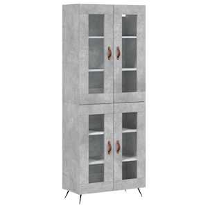Skříň highboard betonově šedá 69,5x34x180 cm kompozitní dřevo - obrázek 2