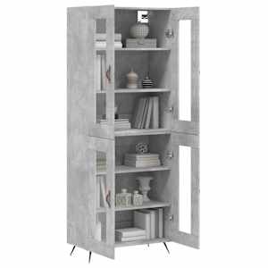 Skříň highboard betonově šedá 69,5x34x180 cm kompozitní dřevo - obrázek 3