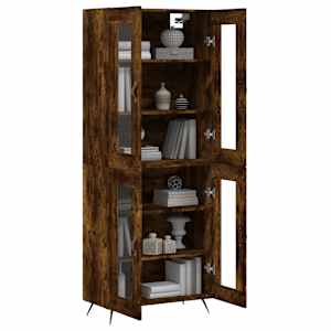 Skříň highboard kouřový dub 69,5 x 34 x 180 cm kompozitní dřevo - obrázek 3