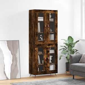 Skříň highboard kouřový dub 69,5 x 34 x 180 cm kompozitní dřevo - obrázek 1