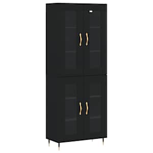 Skříň highboard černá 69,5 x 34 x 180 cm kompozitní dřevo - obrázek 2