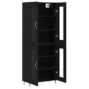 Skříň highboard černá 69,5 x 34 x 180 cm kompozitní dřevo - obrázek 4