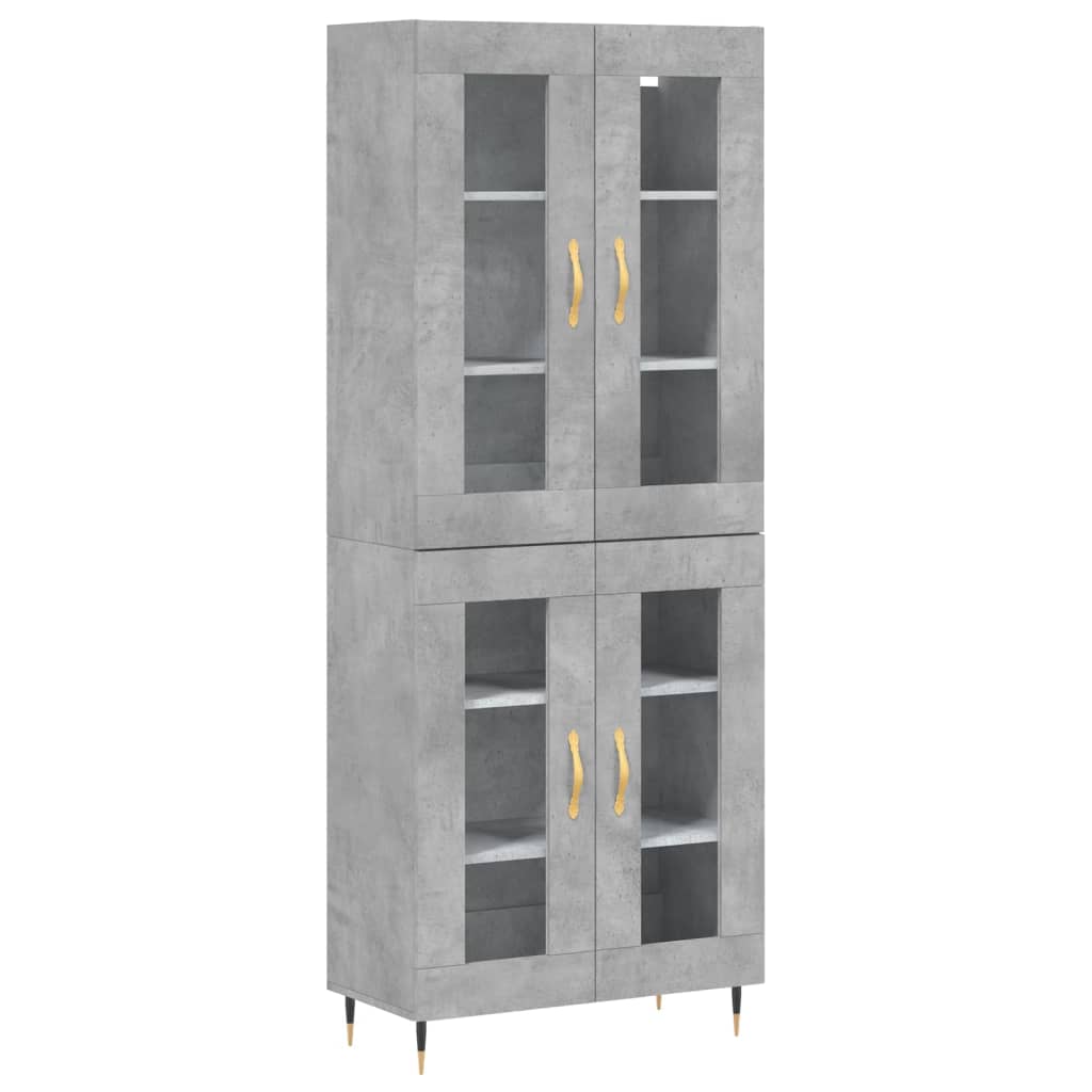 vidaXL Skříň highboard betonově šedá 69,5x34x180 cm kompozitní dřevo