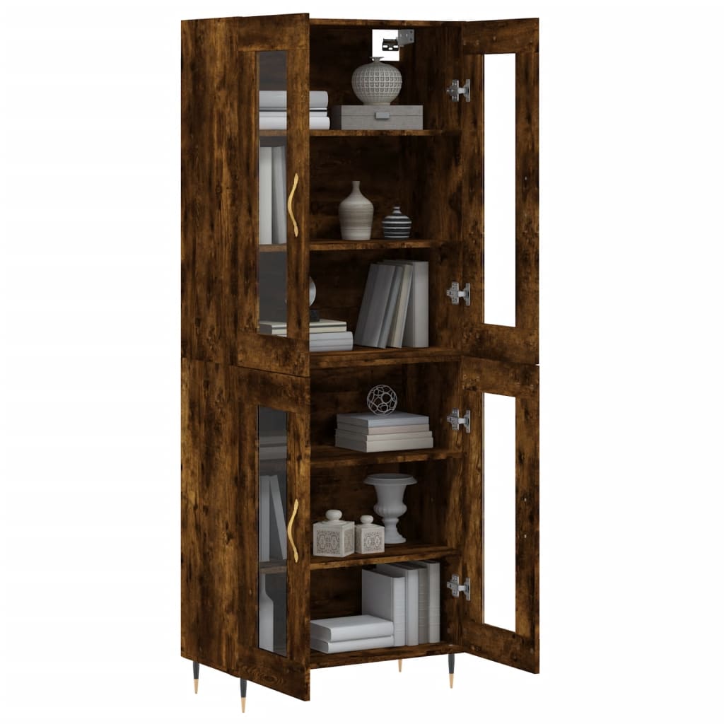 vidaXL Skříň highboard kouřový dub 69,5 x 34 x 180 cm kompozitní dřevo