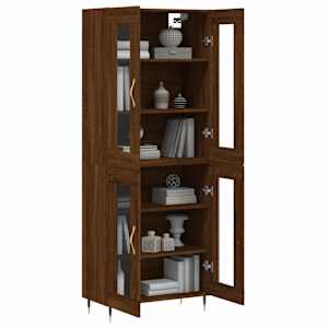 vidaXL Hoge kast 69,5x34x180 cm bewerkt hout bruin eikenkleur