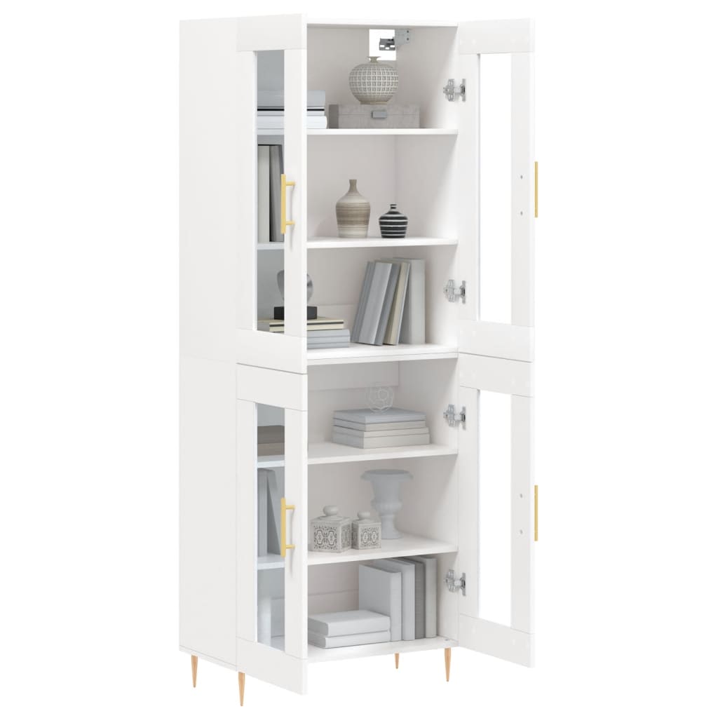 vidaXL Hoge kast 69,5x34x180 cm bewerkt hout wit afbeelding