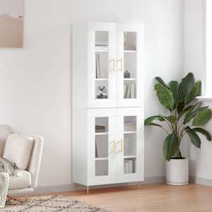 Skříň highboard bílá 69,5 x 34 x 180 cm kompozitní dřevo - obrázek 1