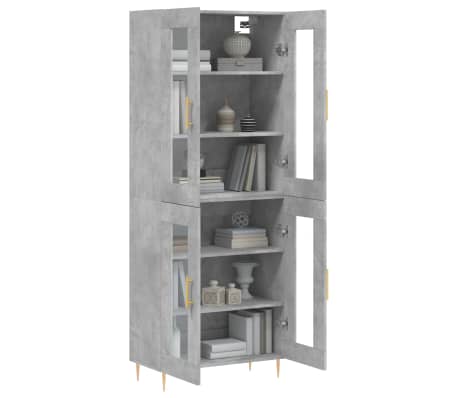 vidaXL Dulap &icirc;nalt, gri beton, 69,5x34x180, lemn compozit