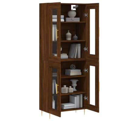 vidaXL Highboard brun eik 69,5x34x180 cm konstruert tre