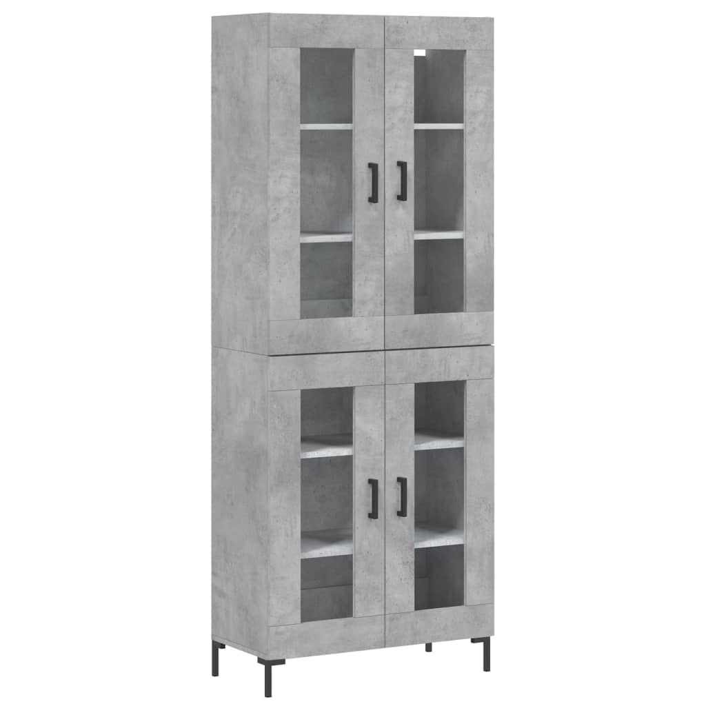 vidaXL Skříň highboard betonově šedá 69,5x34x180 cm kompozitní dřevo