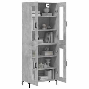 Skříň highboard betonově šedá 69,5x34x180 cm kompozitní dřevo - obrázek 3