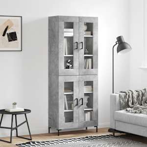 Skříň highboard betonově šedá 69,5x34x180 cm kompozitní dřevo - obrázek 1