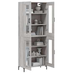 vidaXL Highboard gr&aring; sonoma 69,5x34x180 cm konstruert tre