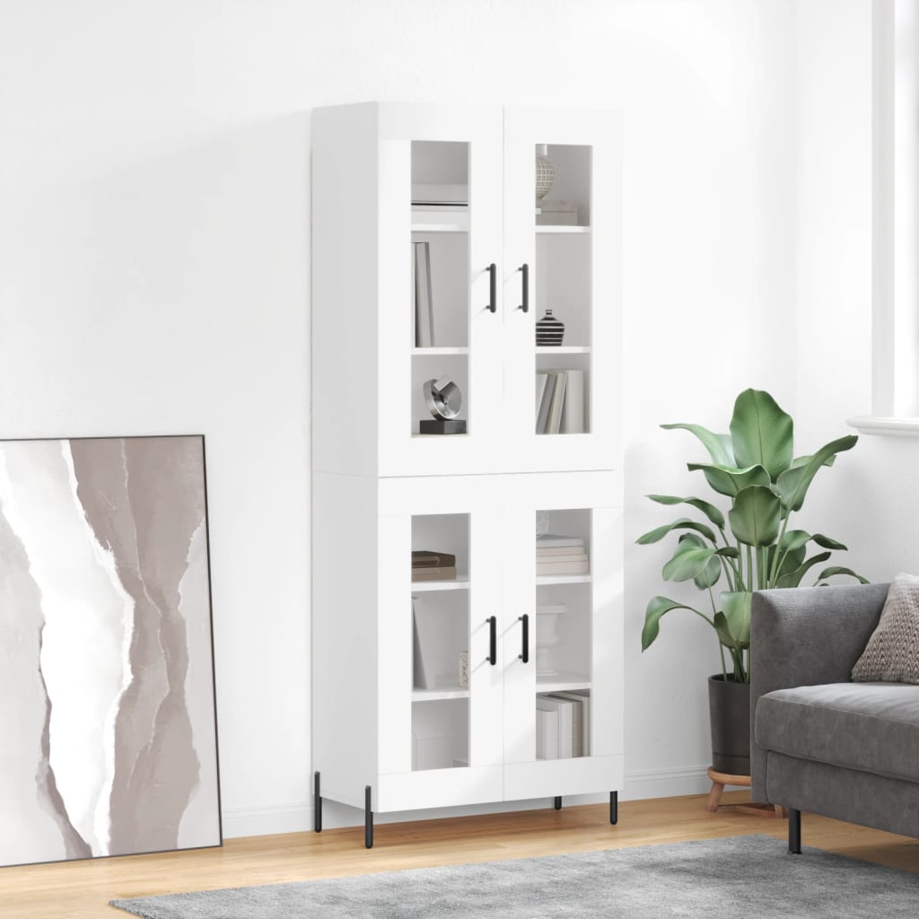 Skříň highboard bílá 69,5 x 34 x 180 cm kompozitní dřevo