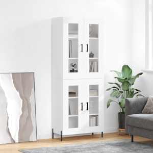 Skříň highboard bílá 69,5 x 34 x 180 cm kompozitní dřevo - obrázek 1