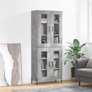 Skříň highboard betonově šedá 69,5x34x180 cm kompozitní dřevo - obrázek 1