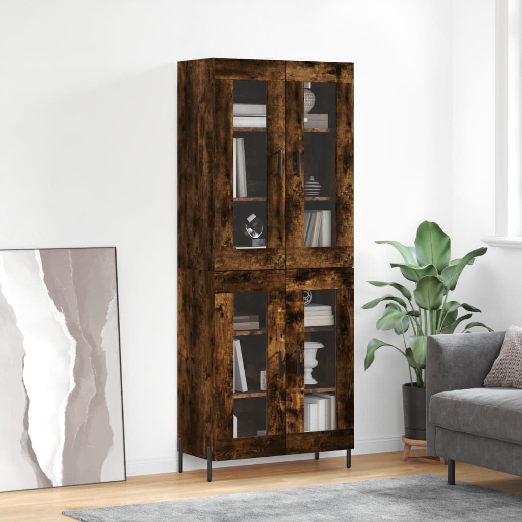 Skříň highboard kouřový dub 69,5 x 34 x 180 cm kompozitní dřevo