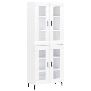 Skříň highboard bílá 69,5 x 34 x 180 cm kompozitní dřevo - obrázek 2