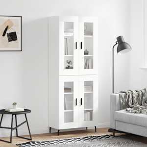 Skříň highboard bílá 69,5 x 34 x 180 cm kompozitní dřevo - obrázek 1