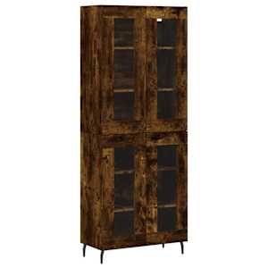 Skříň highboard kouřový dub 69,5 x 34 x 180 cm kompozitní dřevo - obrázek 2