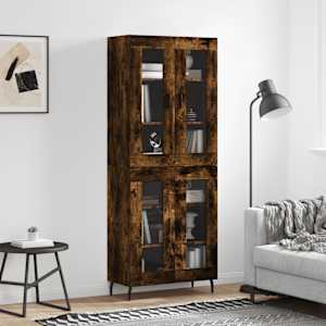 Skříň highboard kouřový dub 69,5 x 34 x 180 cm kompozitní dřevo - obrázek 1