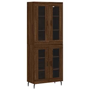 Skříň highboard hnědý dub 69,5 x 34 x 180 cm kompozitní dřevo - obrázek 2