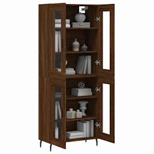 Skříň highboard hnědý dub 69,5 x 34 x 180 cm kompozitní dřevo - obrázek 3