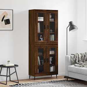Skříň highboard hnědý dub 69,5 x 34 x 180 cm kompozitní dřevo - obrázek 1