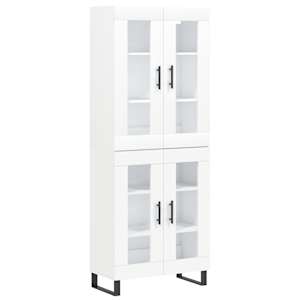 Skříň highboard bílá 69,5 x 34 x 180 cm kompozitní dřevo - obrázek 2