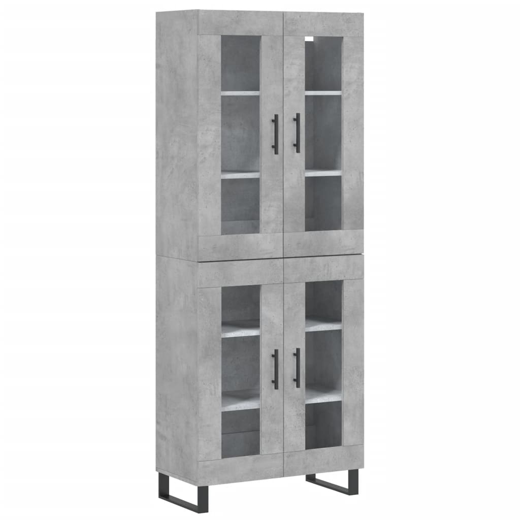 vidaXL Skříň highboard betonově šedá 69,5x34x180 cm kompozitní dřevo