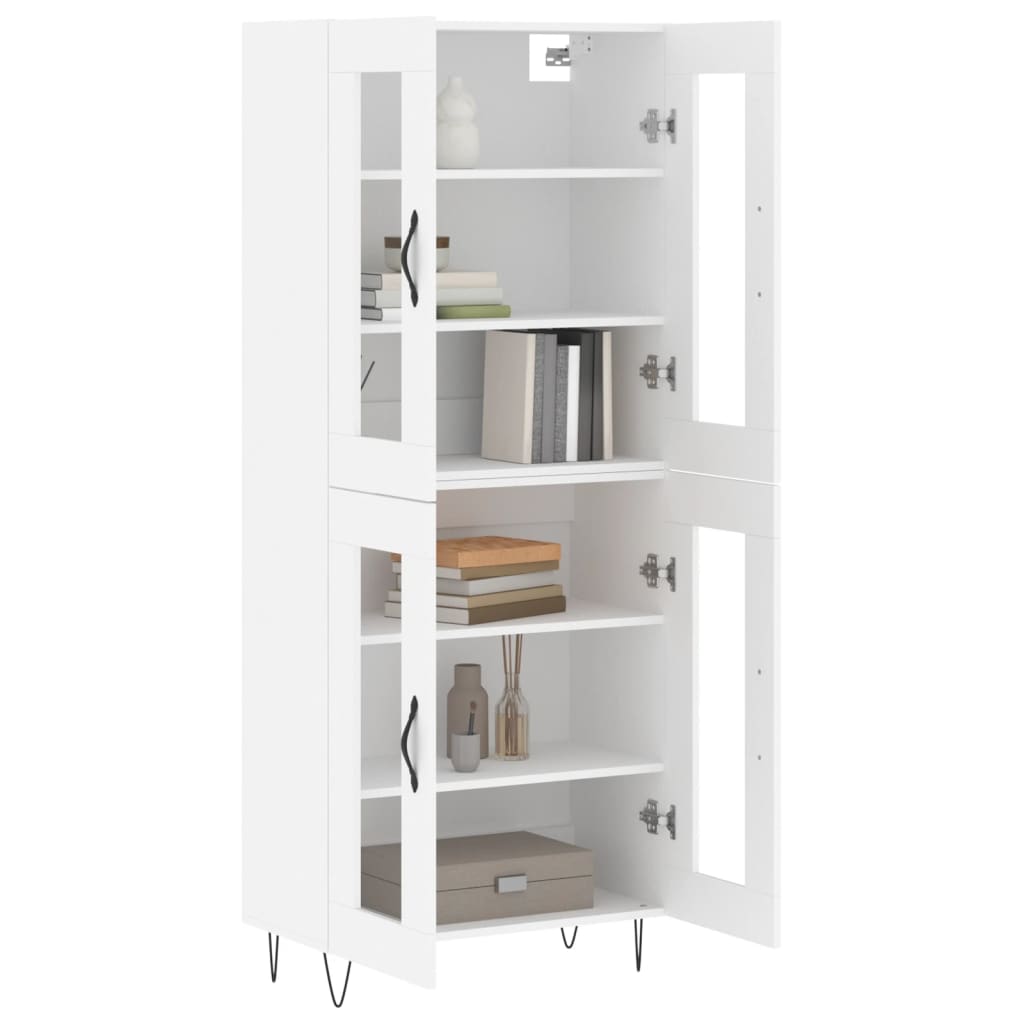 vidaXL Hoge kast 69,5x34x180 cm bewerkt hout wit