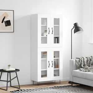 Skříň highboard bílá 69,5 x 34 x 180 cm kompozitní dřevo - obrázek 1