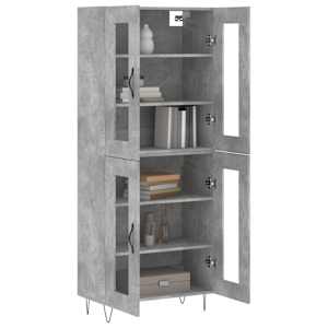 Skříň highboard betonově šedá 69,5x34x180 cm kompozitní dřevo - obrázek 3