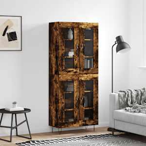 Skříň highboard kouřový dub 69,5 x 34 x 180 cm kompozitní dřevo - obrázek 1