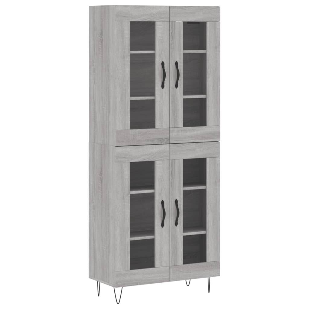 vidaXL Skříň highboard šedá sonoma 69,5 x 34 x 180 cm kompozitní dřevo