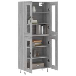 Skříň highboard šedá sonoma 69,5 x 34 x 180 cm kompozitní dřevo - obrázek 3