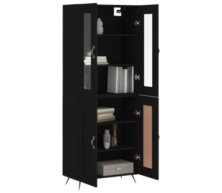 vidaXL Highboard Schwarz 69,5x34x180 cm Holzwerkstoff