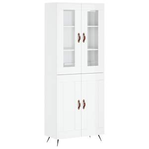 Skříň highboard lesklá bílá 69,5 x 34 x 180 cm kompozitní dřevo - obrázek 2