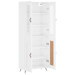 Skříň highboard lesklá bílá 69,5 x 34 x 180 cm kompozitní dřevo - obrázek 4