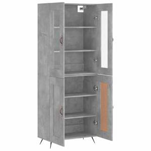 Skříň highboard betonově šedá 69,5x34x180 cm kompozitní dřevo - obrázek 4