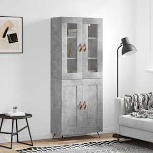 Skříň highboard betonově šedá 69,5x34x180 cm kompozitní dřevo - obrázek 1