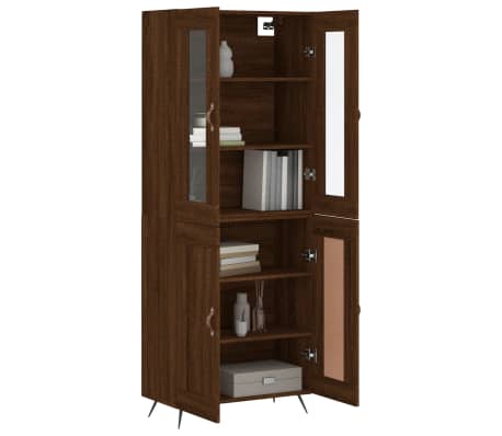 vidaXL barna t&ouml;lgy sz&iacute;nű szerelt fa magasszekr&eacute;ny 69,5 x 34 x 180 cm