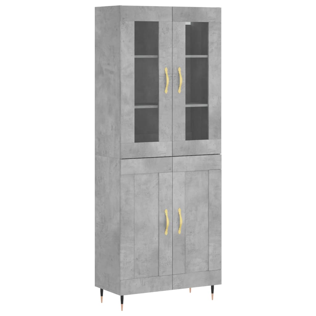 vidaXL Skříň highboard betonově šedá 69,5x34x180 cm kompozitní dřevo