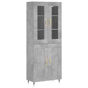 Skříň highboard betonově šedá 69,5x34x180 cm kompozitní dřevo - obrázek 2