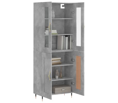 vidaXL Highboard Concrete Grey 69.5x34x180 cm Engineered Wood