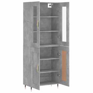 Skříň highboard betonově šedá 69,5x34x180 cm kompozitní dřevo - obrázek 4