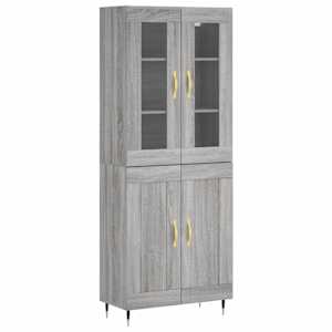 Skříň highboard šedá sonoma 69,5 x 34 x 180 cm kompozitní dřevo - obrázek 2
