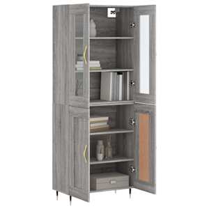 Skříň highboard šedá sonoma 69,5 x 34 x 180 cm kompozitní dřevo - obrázek 3