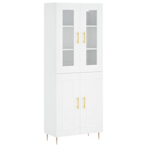 Skříň highboard bílá 69,5 x 34 x 180 cm kompozitní dřevo - obrázek 2