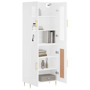 Skříň highboard bílá 69,5 x 34 x 180 cm kompozitní dřevo - obrázek 3